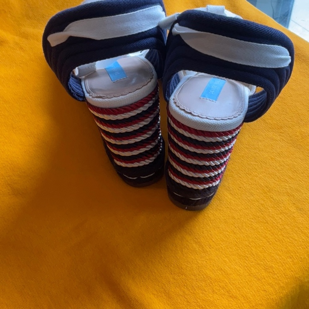 Draper James White/Blue/Red Lace Up Espadrilles Size 10, NWT - Picture 7 of 13